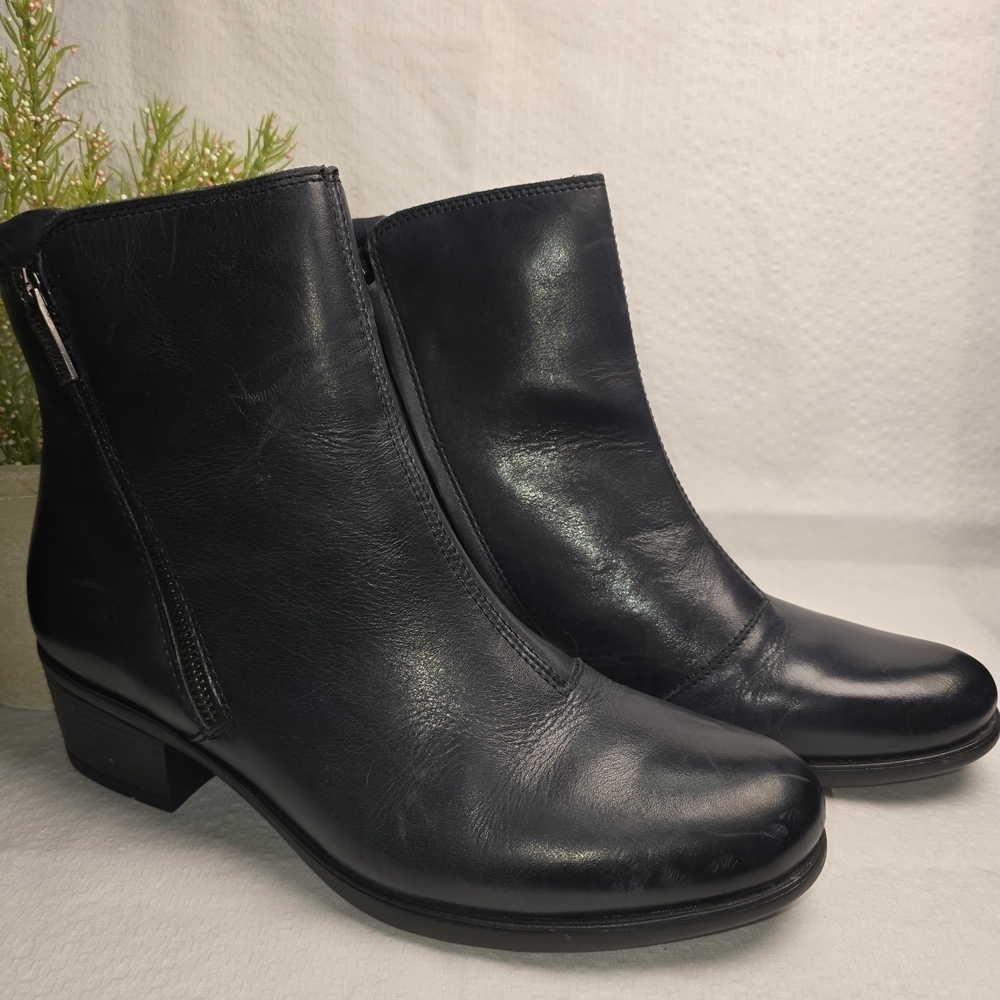 BUSSOLA ANTWERPEN AVERY POLSKA BLACK LEATHER ANKLE BOOT WOMENS EURO 41
